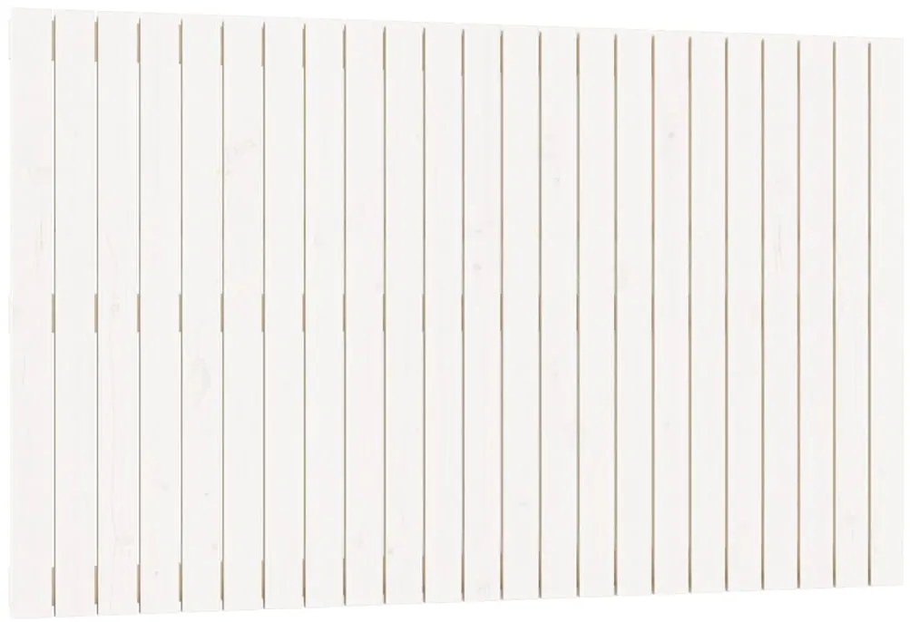 824894 vidaXL Стенна табла за спалня, бяла, 147x3x90 см, борово дърво масив