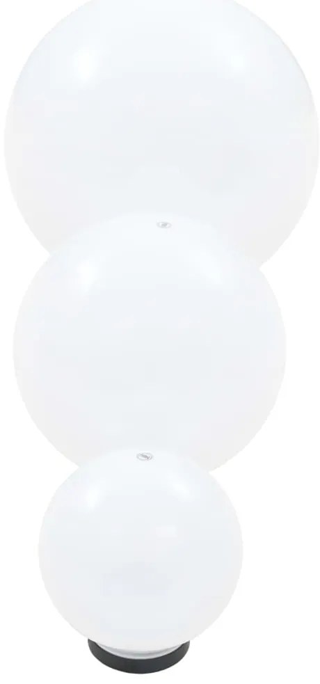 Градински сфери за LED лампи, 3 бр, 20/30/40 см, PMMA