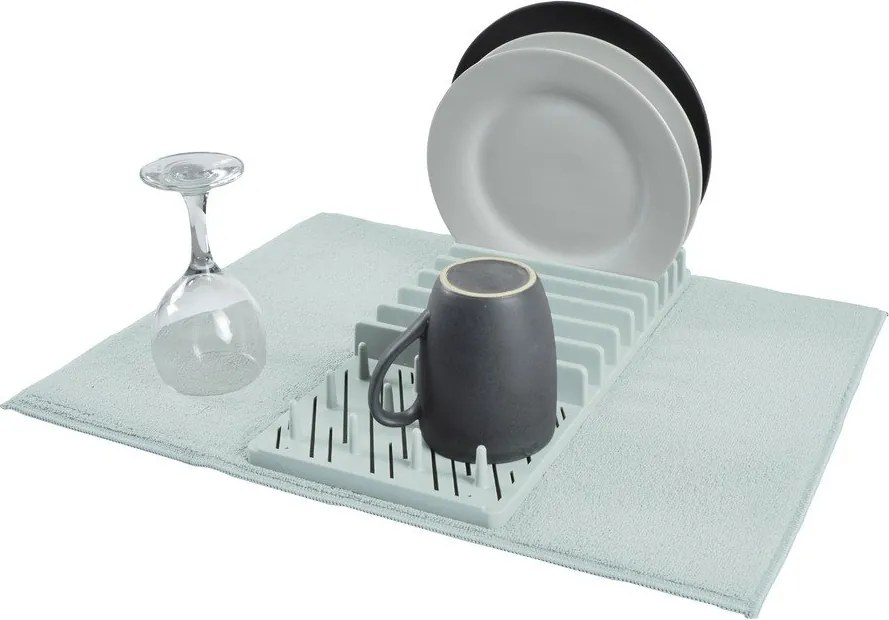 Светлосиня пластмасова тавичка за оттичане за съдовете 50x38 cm – Homéa