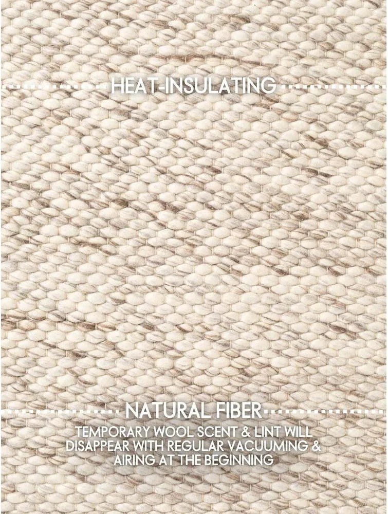 Бежов/в естествен цвят ръчно изработен вълнен килим 140x200 cm Lyon Beans – Elle Decoration