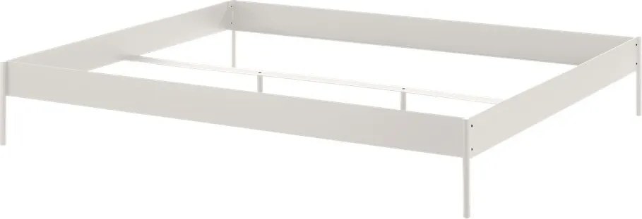Бяло стоманено двойно легло 200x200 cm без табла с включена подматрачна рамка Eton Basic – noo.ma