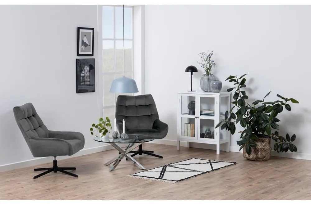 Сиво въртящо се кадифено кресло Paris – Actona