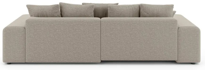 Бежов разтегателен ъглов диван с място за съхранение (променлив) Luma – Ropez