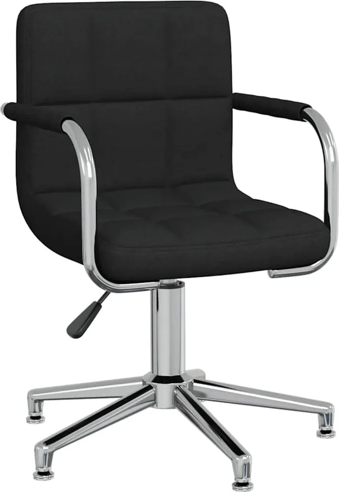 334735 vidaXL Въртящ се офис стол, черен, текстил