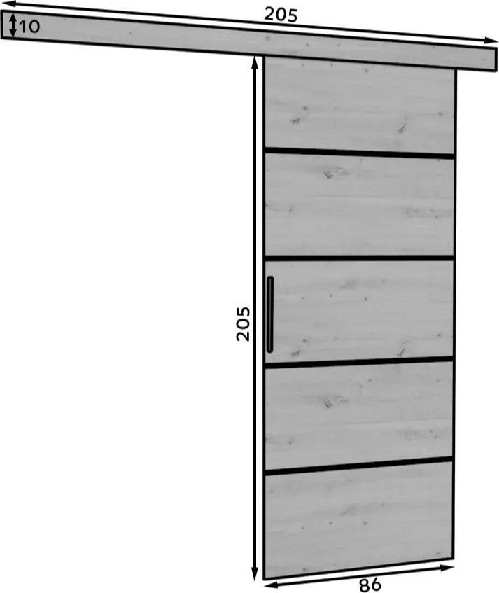 Плъзгаща се врата Mulan - Kafe - Length: 86cm