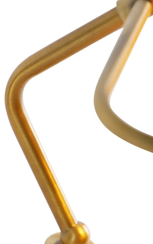 Класическа нотариална лампа бронз с кехлибарено стъкло - Banker