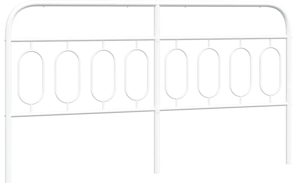 377201 vidaXL Метална резервна табла за легло, бяла, 160 см