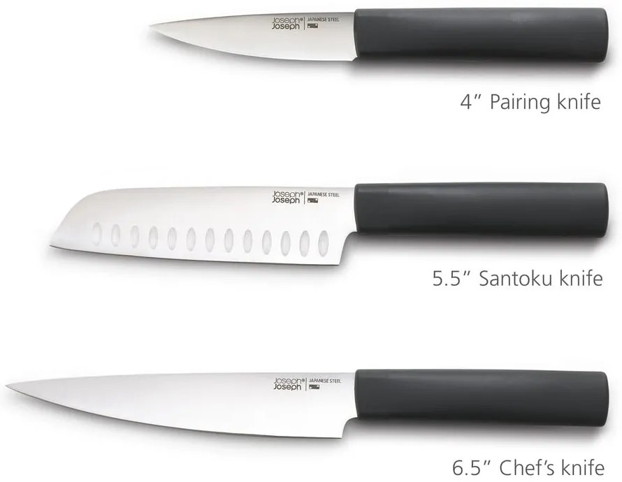 Комплект от 3 дъски за рязане и ножове с поставка Nest Plus - Joseph Joseph