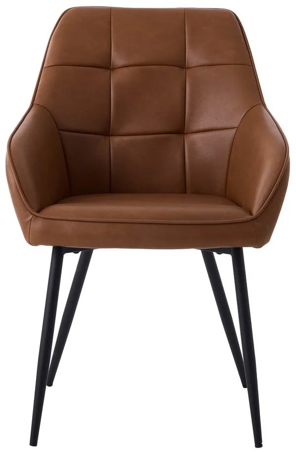 Кафяви тапицирани трапезни столове в комплект с подлакътници 2 бр. Nolan Square – Unique Furniture