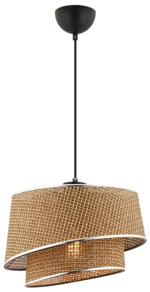 Polилей на кабел BARETTE 1xE27/60W/230V кафяв/лъскав хром