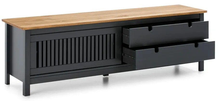 Сива дървена маса за телевизор Bruna - Marckeric