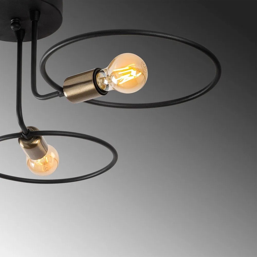 Черно осветително тяло за таван Circle – Opviq lights