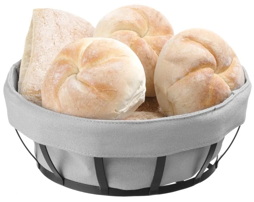 Черно-сива кошница за хляб с текстилна подплата, ø 22 cm - Hendi