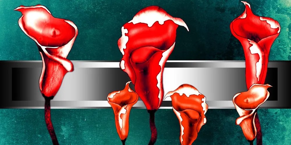 Картина на платно – Абстрактни червени кали