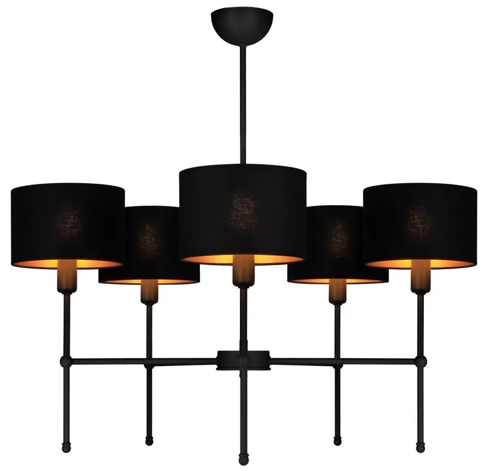 Полилей на штанга MADELA 5xE14/40W/230V черен