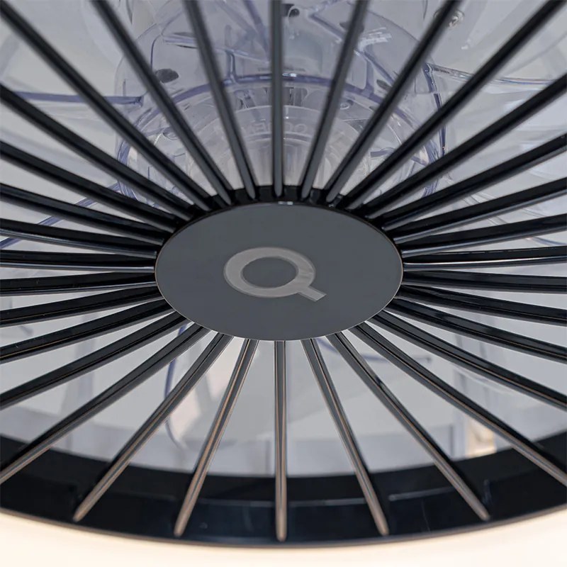 Вентилатор за таван сив със звезден ефект 47 см вкл. LED димируем с дистанционно управление - Emily