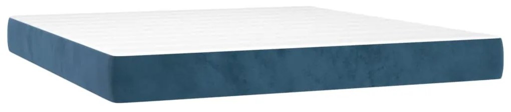 347852 vidaXL Матрак за легло с покет пружини тъмносин 180x200x20 см кадифе