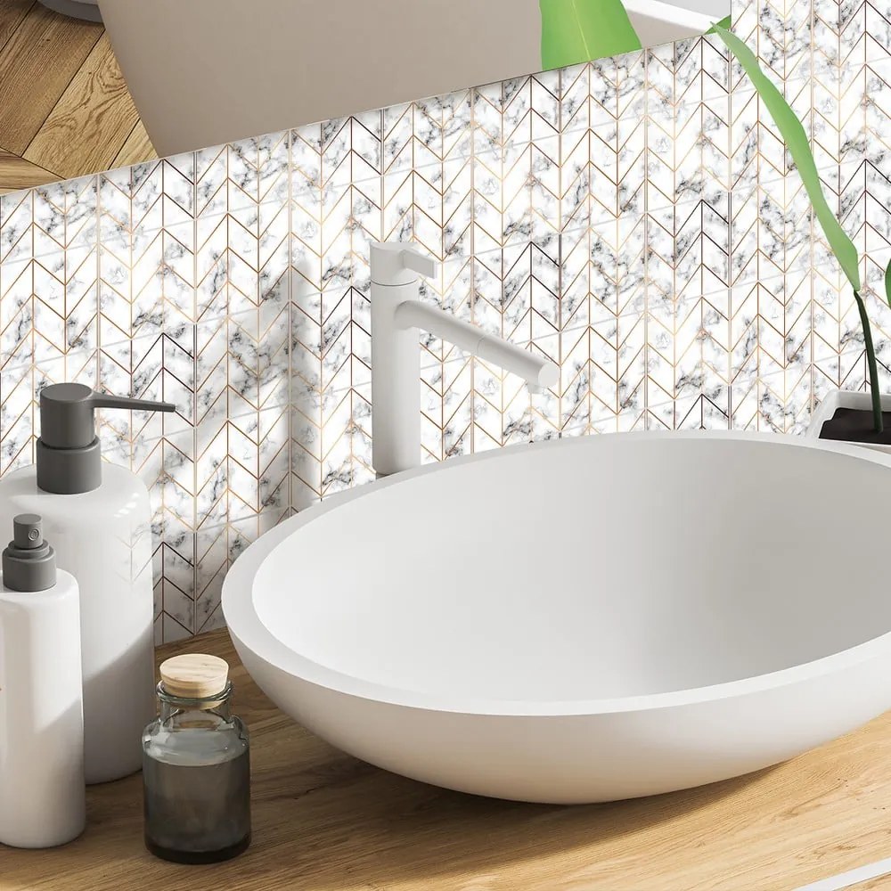 Стикери в комплект на плочките 9 бр. 10x10 cm Marble – Ambiance