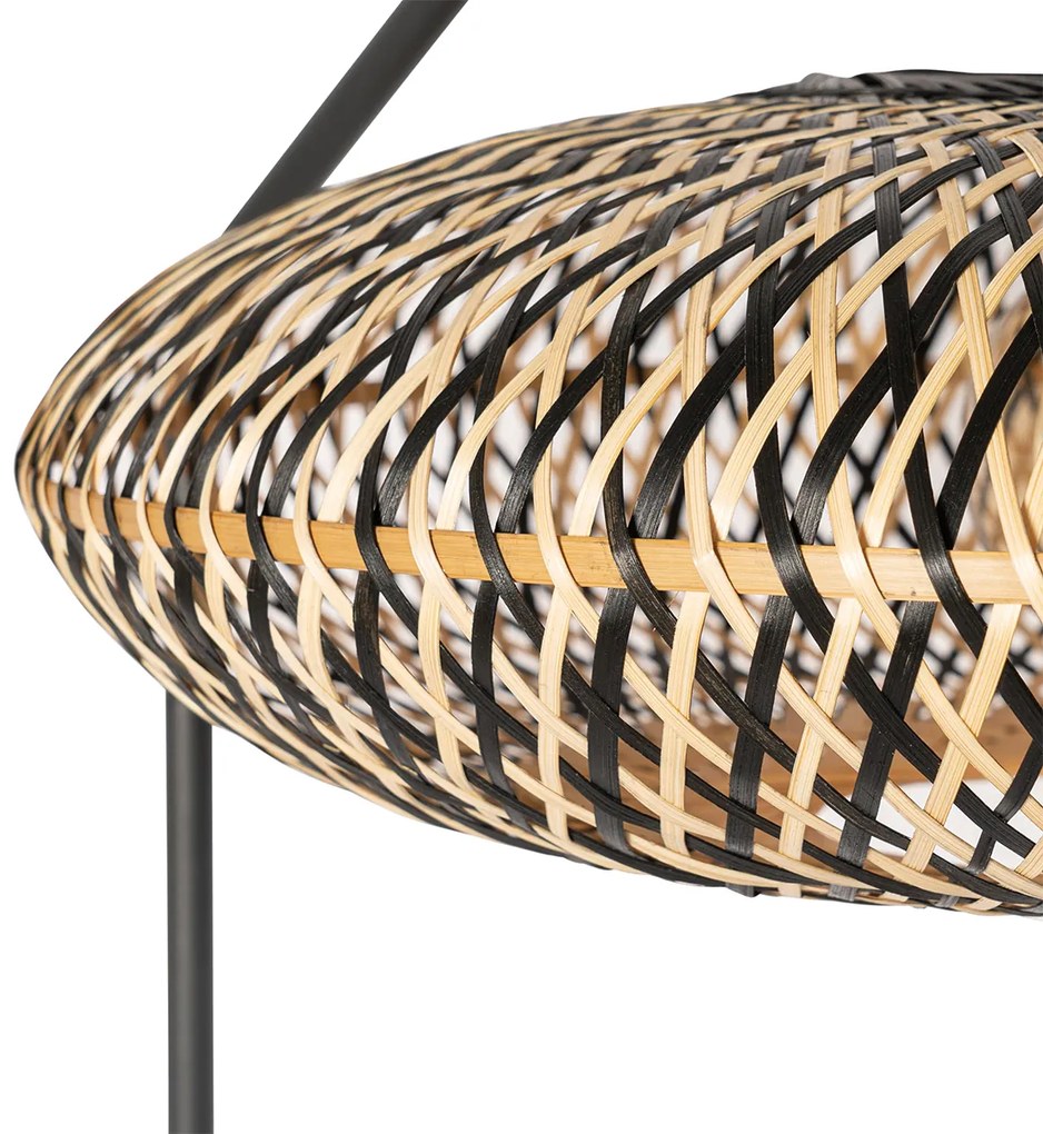 Ориенталска подова лампа черна бамбук - Ostrava