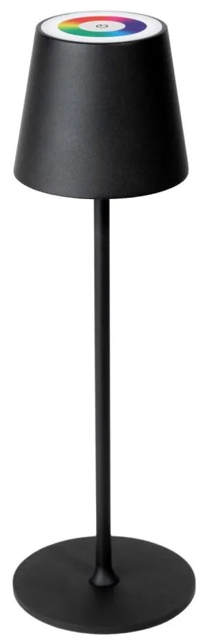 LED RGBW димируема външна лампа LED/1,5W/4000 mAh 3000K IP44 черна