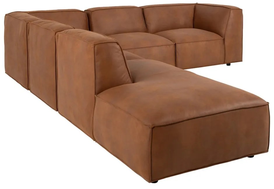 Ъглов диван от изкуствена кожа в цвят коняк (ляв ъгъл) Fairfield Kentucky - Bonami Selection