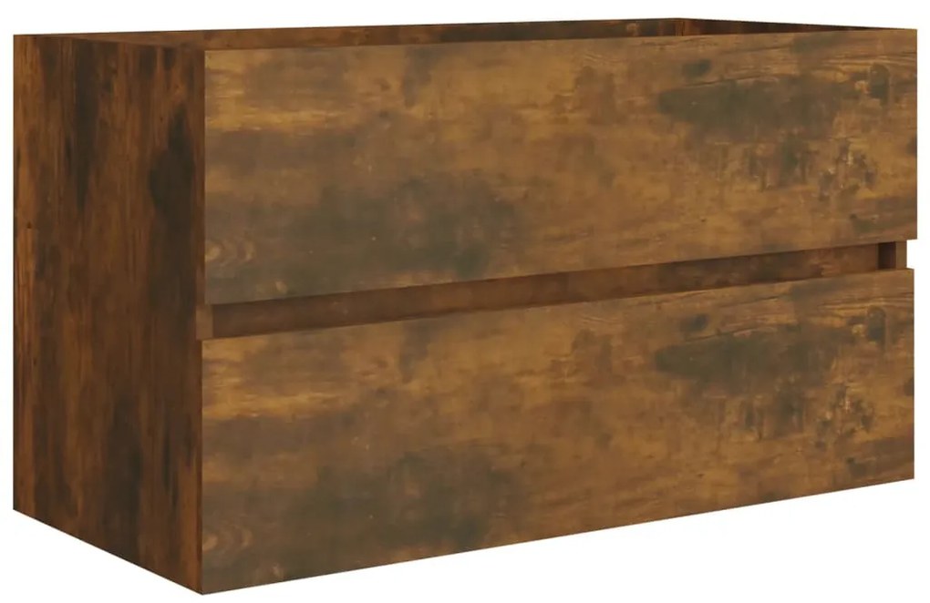 815651 vidaXL Шкаф за мивка, опушен дъб, 80x38,5x45 см, инженерно дърво