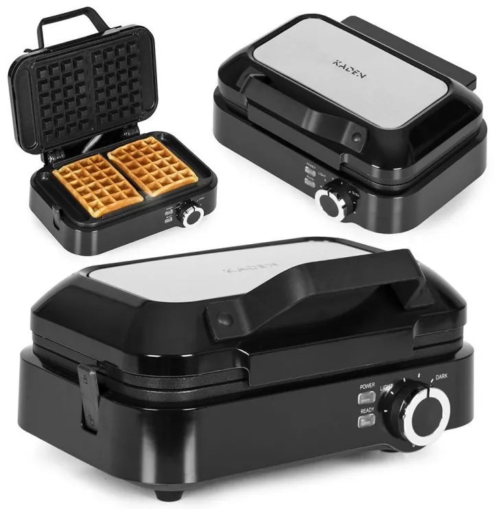 Вафладжийница, вафладжийница с незалепващи плочи - 1200 W с контрол на температурата