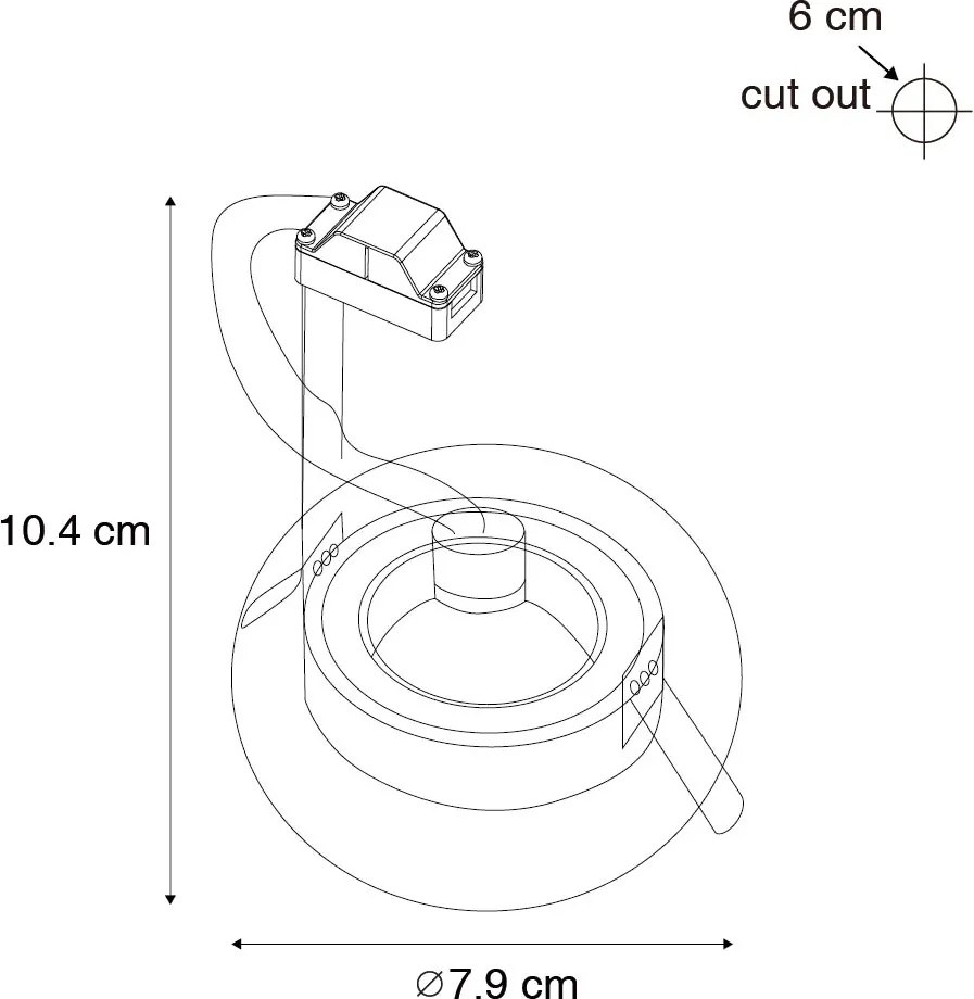 Интелигентен вграден прожектор бял кръгъл IP44 вкл. Wifi GU10 50mm - Xena
