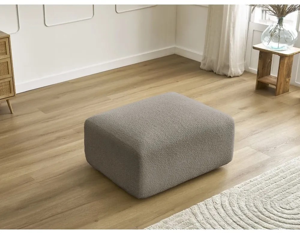 Сиво-кафява табуретка от букле Tina – Bobochic Paris