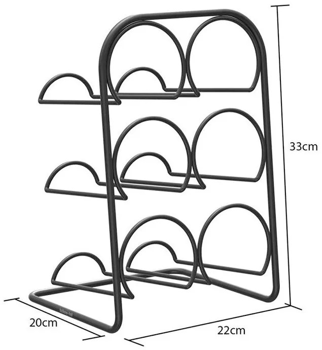 Поставка за вино TEKNO TEL TR MG 026B, 6 бутилки, 22х33х20 см, Матово черно