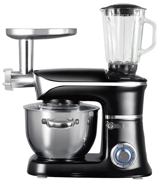 Кухненски робот 3в1 ZEPHYR ZP 1115 QBM, 1900W, 6.5 литра, Блендер, Миксер, Месомелачка, Черен