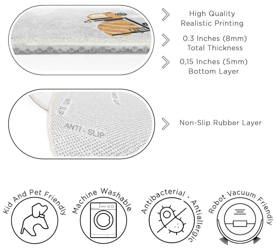 Детски килим подходящ за пране ø80 cm Snowy Hills – Mila Home