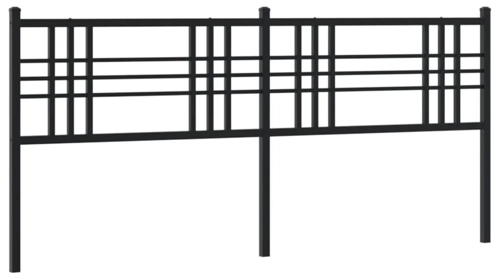 376361 vidaXL Метална резервна табла за легло, черна, 193 см