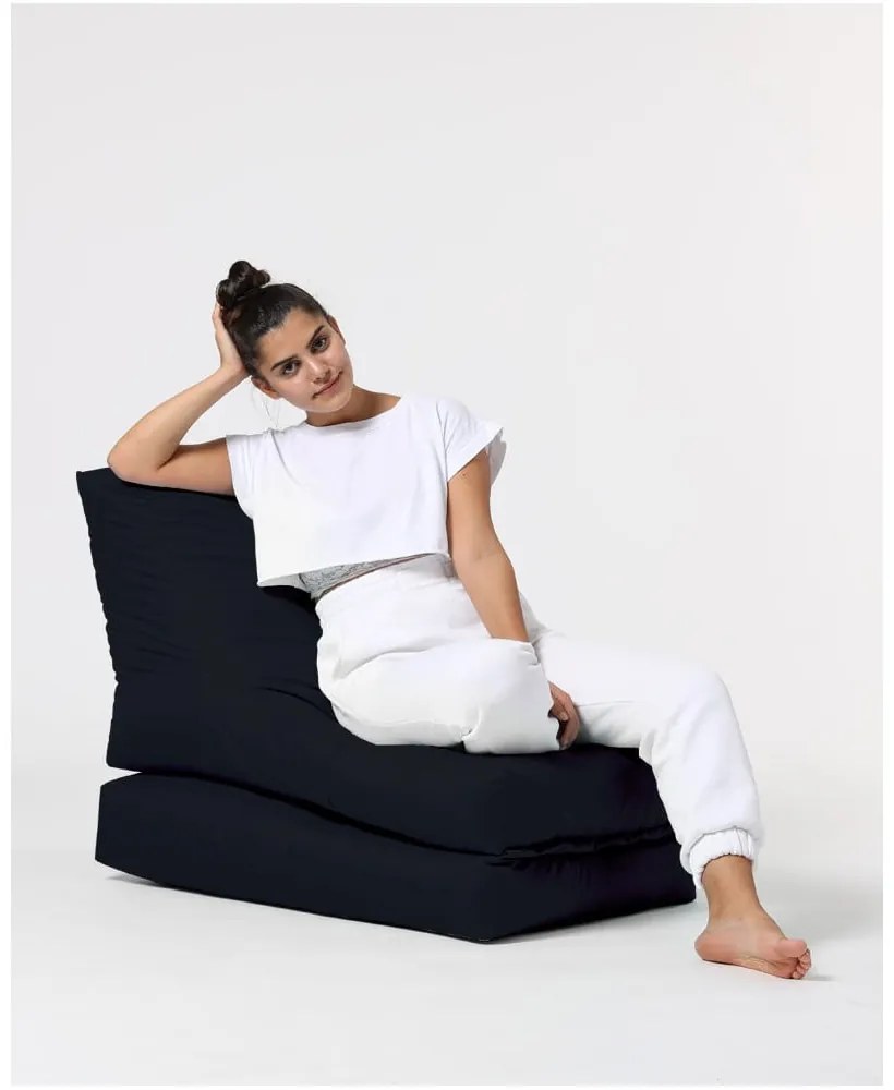 Черен градински пуф за сядане Siesta – Floriane Garden