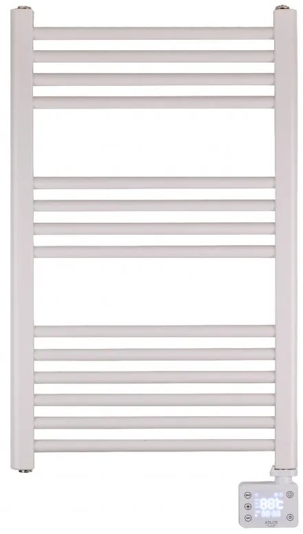Лира за баня Adler AD 7824, 600W, 13 нагревателни ленти, LED контролер панел, Енергоспестяващ режим, IP24, Бял