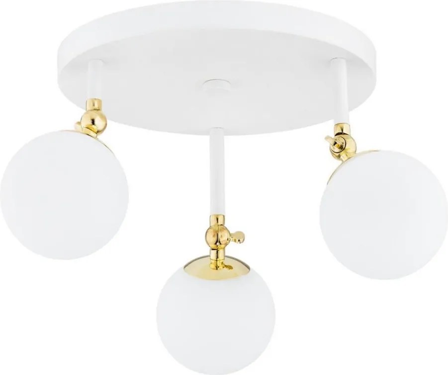 Argon 1434 - Таванен полилей за баня LATINA 3xE14/7W/230V IP44 бял/златист