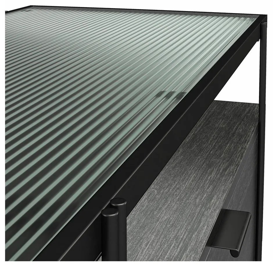 Черна маса за телевизор от дъб 140x50 cm Wainwright - Queer Eye