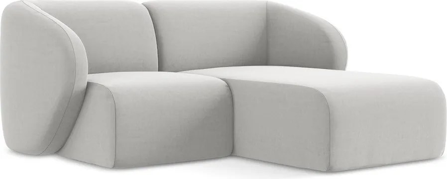 Светлосив кадифен ъглов диван (десен ъгъл) Lani – Makamii