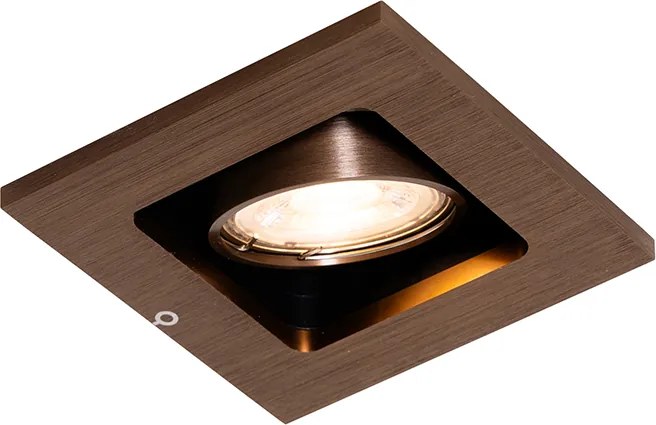 Смарт вградено тъмно бронзово въртящо се и накланящо се прожекторно осветление, включващо Wifi GU10 50mm - Qure