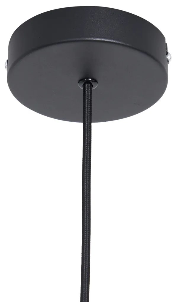 Japandi висяща лампа кафява с текстилен абажур 50 см - Plu