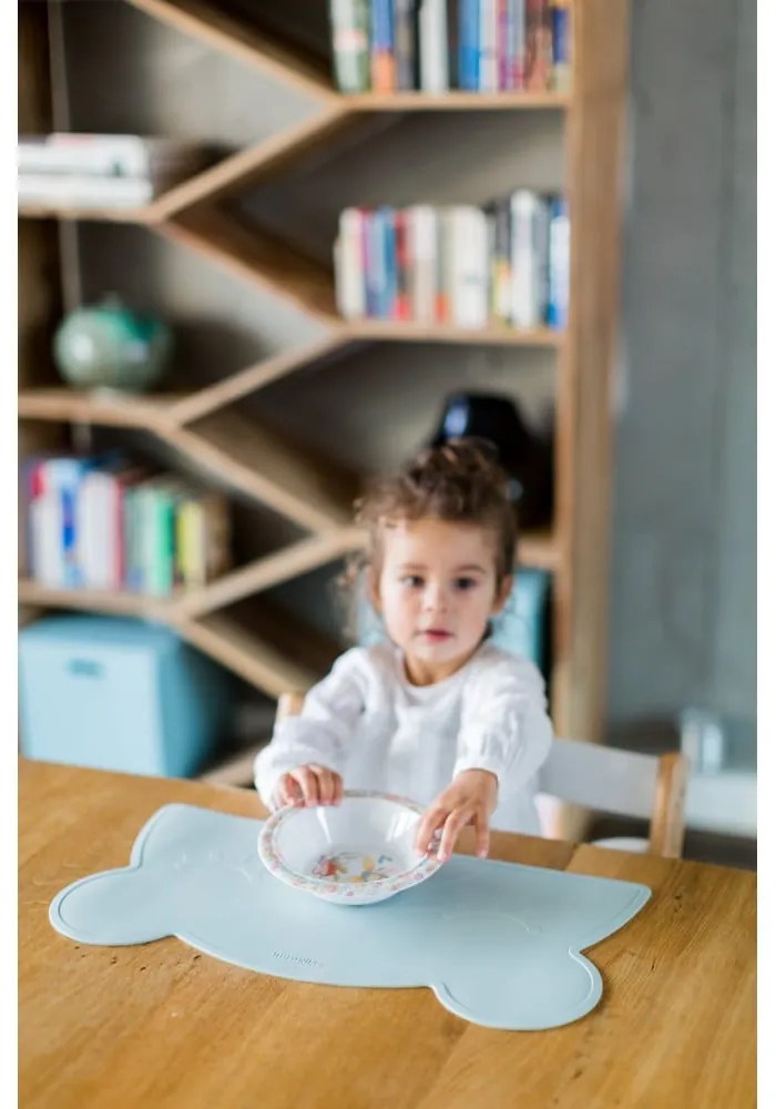 Светлосиня силиконова подложка Мече, 48 x 25 cm - Kindsgut