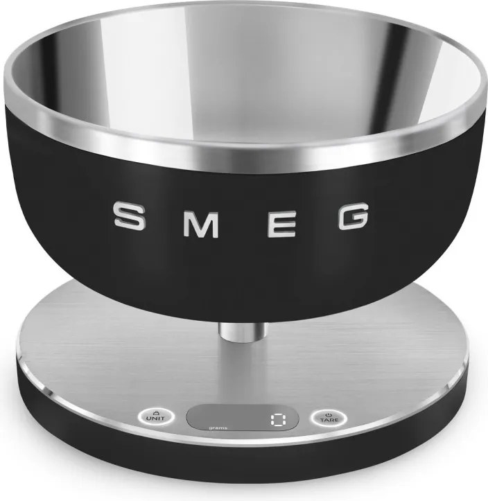 Кухненска везна Smeg Collezione KSC01BLMWW, До 5 кг/5 л, ТАРА, LED дисплей, Противоплъзгаща се основа, Автономия до 36 часа, Черен мат