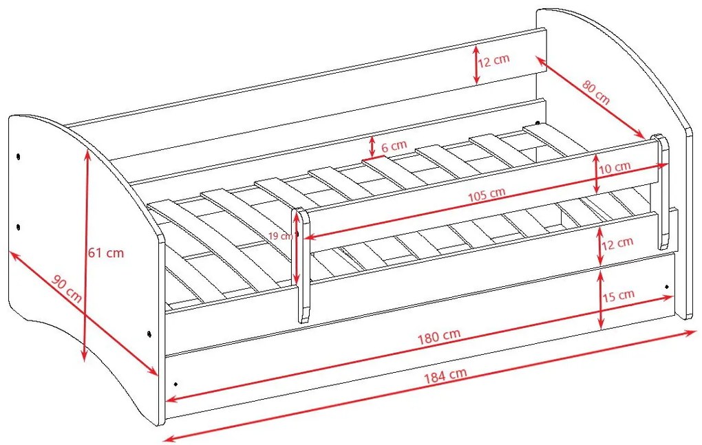 Детско легло Babydreams Cartoon-Mple-180 x 80-Spiderman