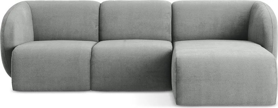 Сив шенилов ъглов диван (десен ъгъл) Lani – Makamii