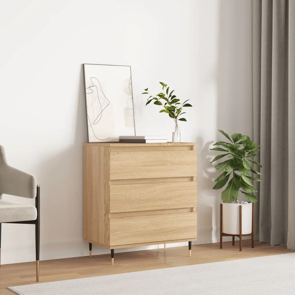 827175 vidaXL Сайдборд, дъб сонома, 60x35x70 см, инженерно дърво