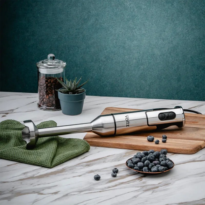 Разопакован: Ръчен пасатор Oliver Voltz OV51112JP, 1500W, 2 скорости, Приставка за картофи, Острие от неръждаема стомана, Инокс