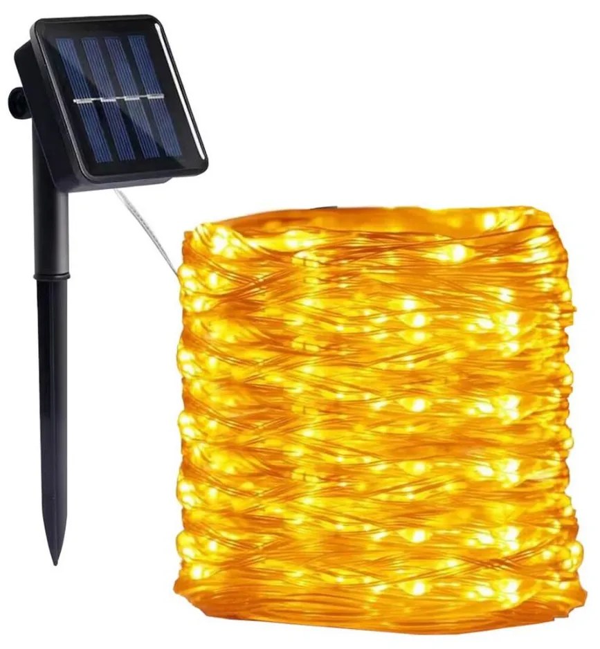 LED - Solar верига 300xLED/0,12W/1,2V 1xAA 27 m IP44 3000K