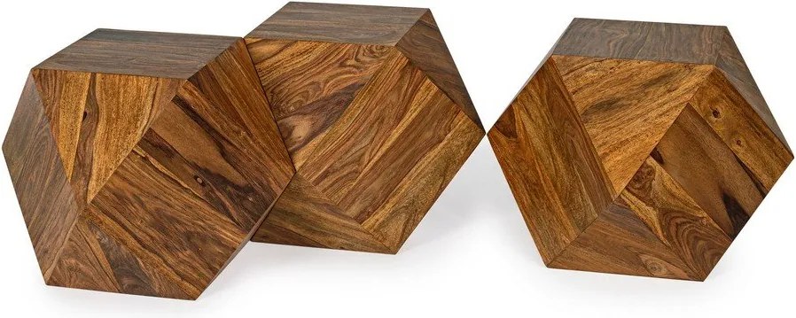 Масичка за кафе от масивен шишам в тъмно естествен цвят 42x42 cm Egypt – Bizzotto