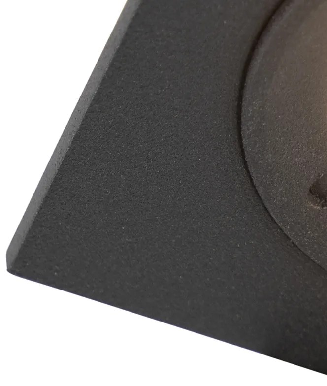 Интелигентен вграден прожектор черен квадратен IP44 вкл. Wifi GU10 - Xena