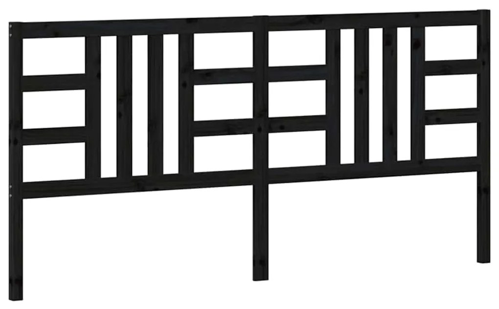 817864 vidaXL Горна табла за легло, черна, 206x4x100 см, бор масив